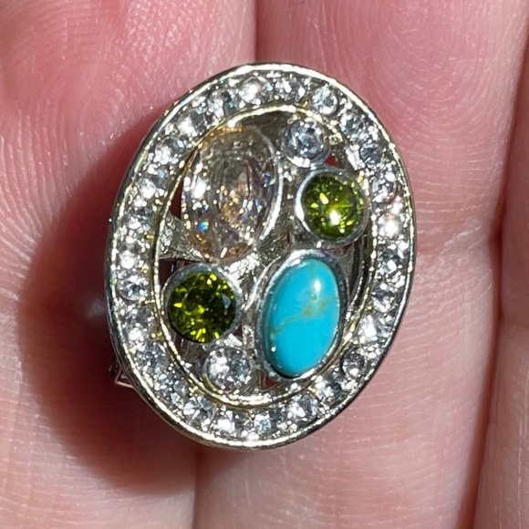 2 pc Silver tone Crystal Necklace Set - Picture 6 of 8